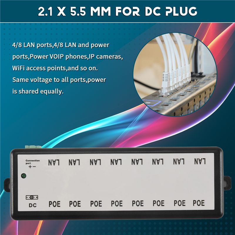 Инжектор PoE B03B-8 с 8 портам – обзор и цена Power Over Ethernet