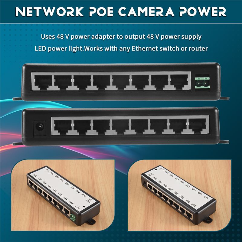 Инжектор PoE B03B-8 с 8 портам – обзор и цена Power Over Ethernet